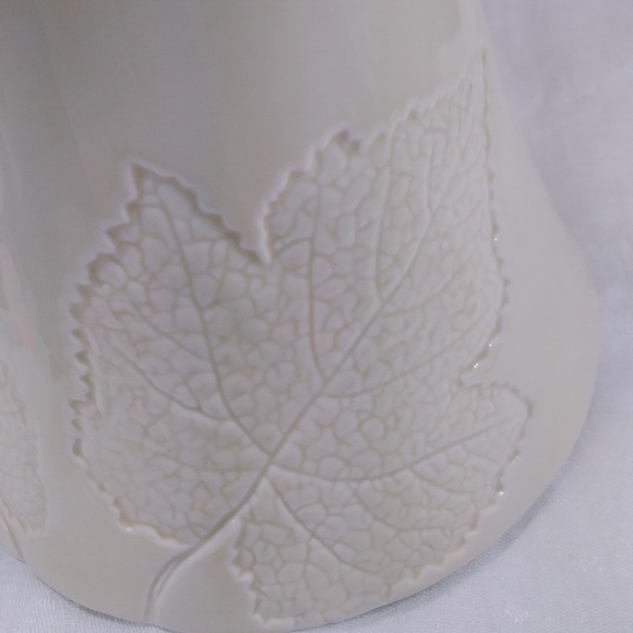 HALLMARK Large Candle Jar SHADE TOPPER Leaves Leaf Cream Ivory - Picture 10 of 12